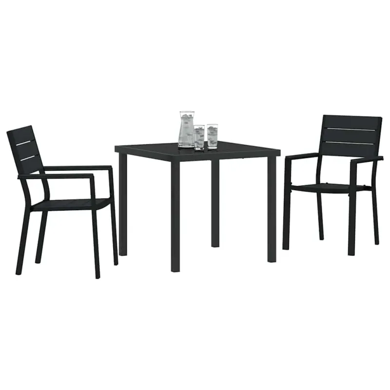 Sodo valgomojo komplektas 3 pcs Juoda