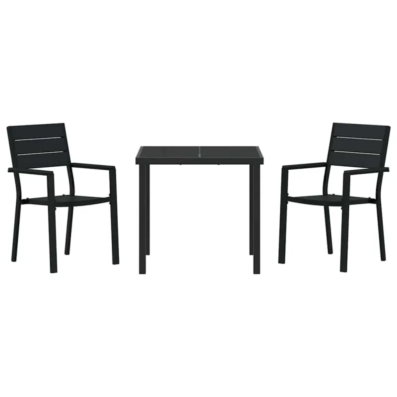 Sodo valgomojo komplektas 3 pcs Juoda