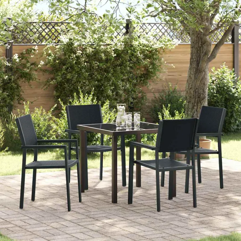Sodo valgomojo komplektas 5 pcs Juoda