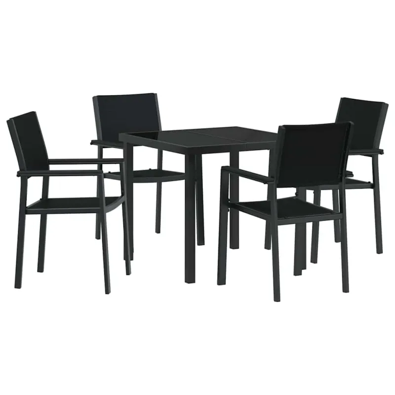 Sodo valgomojo komplektas 5 pcs Juoda