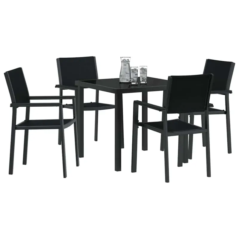 Sodo valgomojo komplektas 5 pcs Juoda