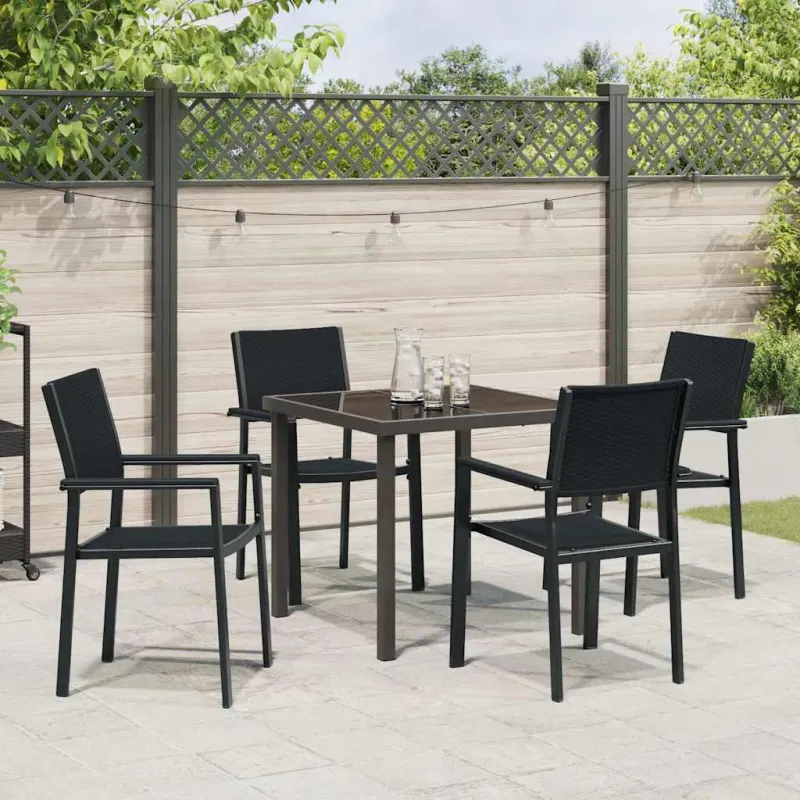 Sodo valgomojo komplektas 5 pcs Juoda