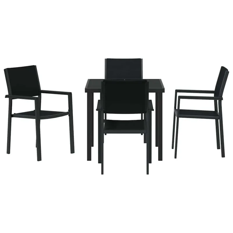 Sodo valgomojo komplektas 5 pcs Juoda