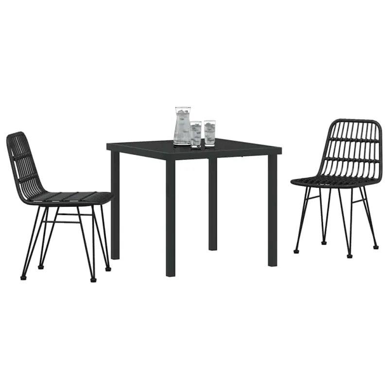 Sodo valgomojo komplektas 3 pcs Juoda