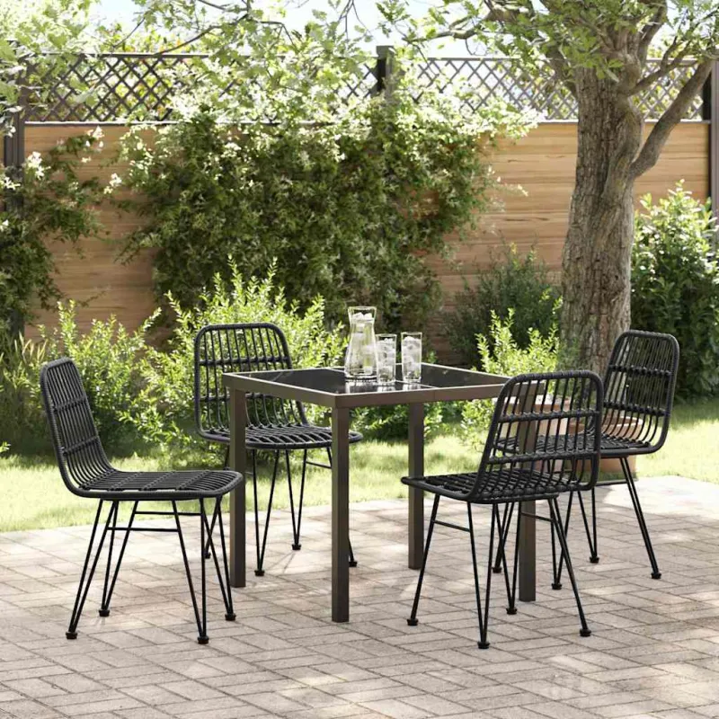 Sodo valgomojo komplektas 5 pcs Juoda