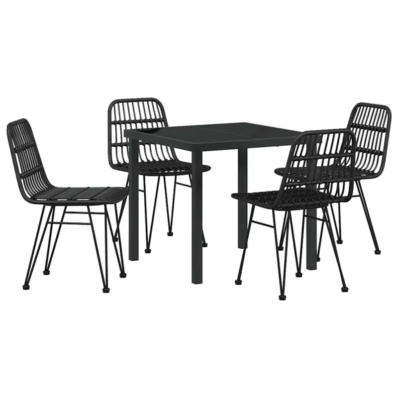 Sodo valgomojo komplektas 5 pcs Juoda