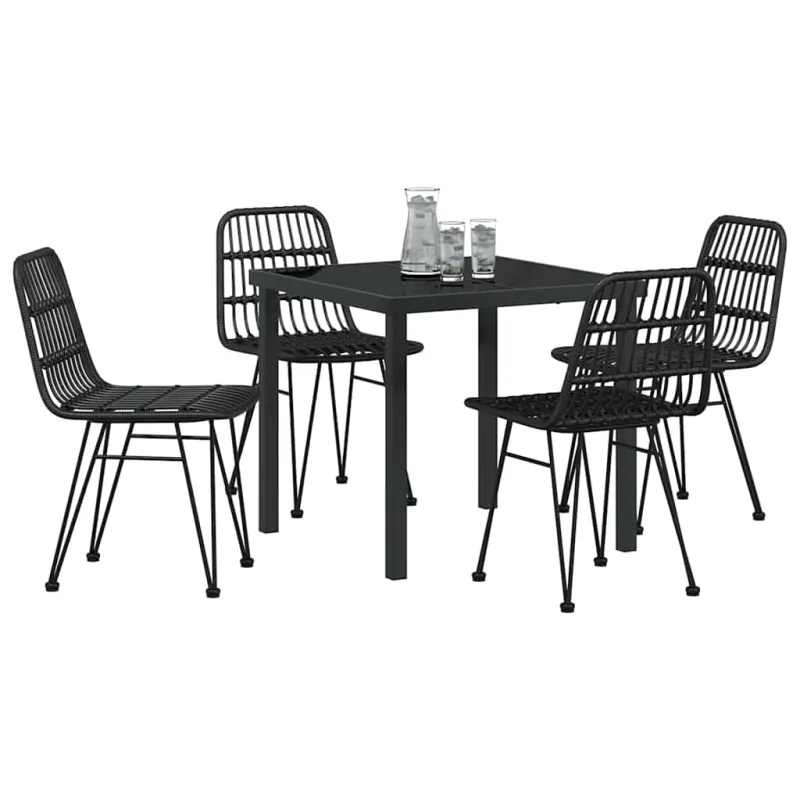 Sodo valgomojo komplektas 5 pcs Juoda