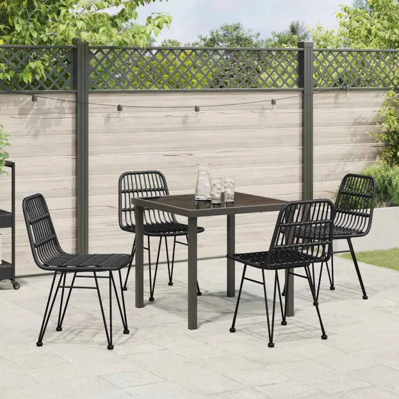 Sodo valgomojo komplektas 5 pcs Juoda