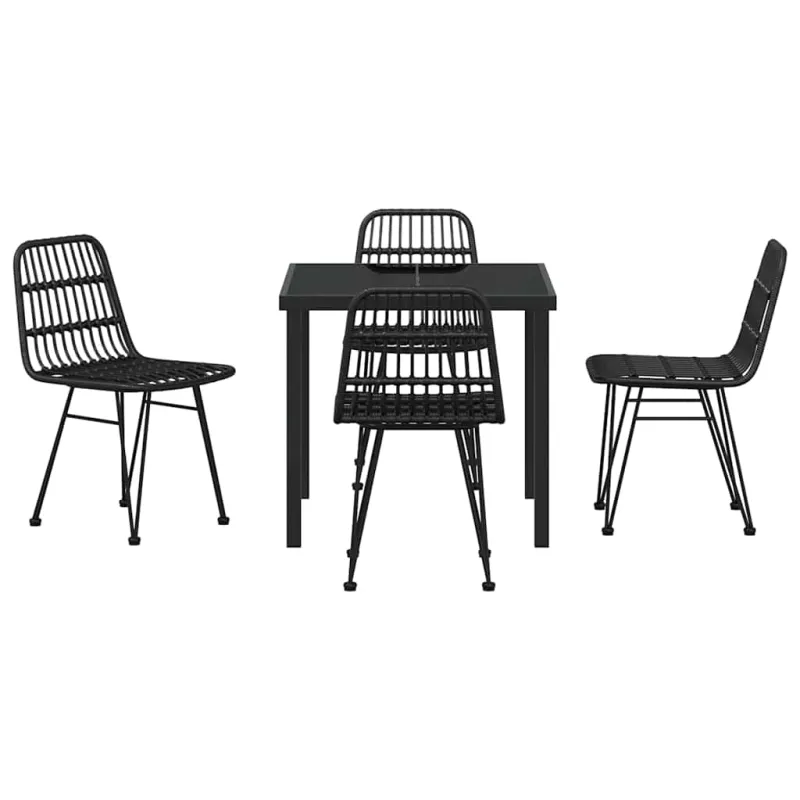 Sodo valgomojo komplektas 5 pcs Juoda