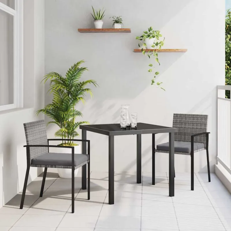 Sodo valgomojo komplektas 3 pcs Pilka