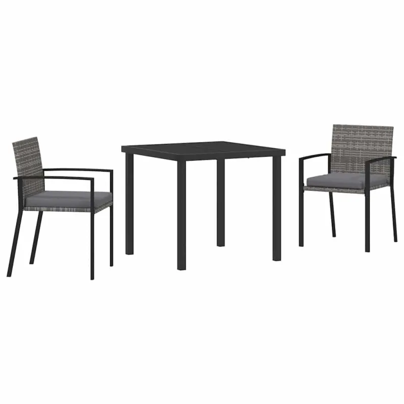 Sodo valgomojo komplektas 3 pcs Pilka