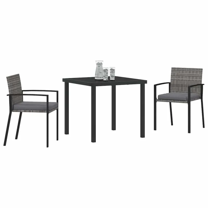 Sodo valgomojo komplektas 3 pcs Pilka