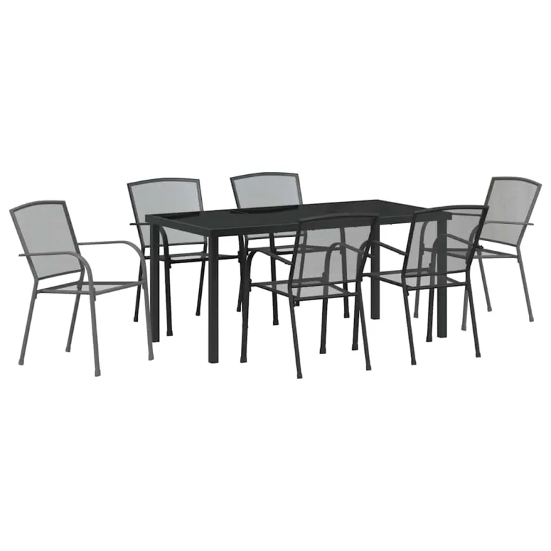 Sodo valgomojo komplektas 7 pcs Antracitas