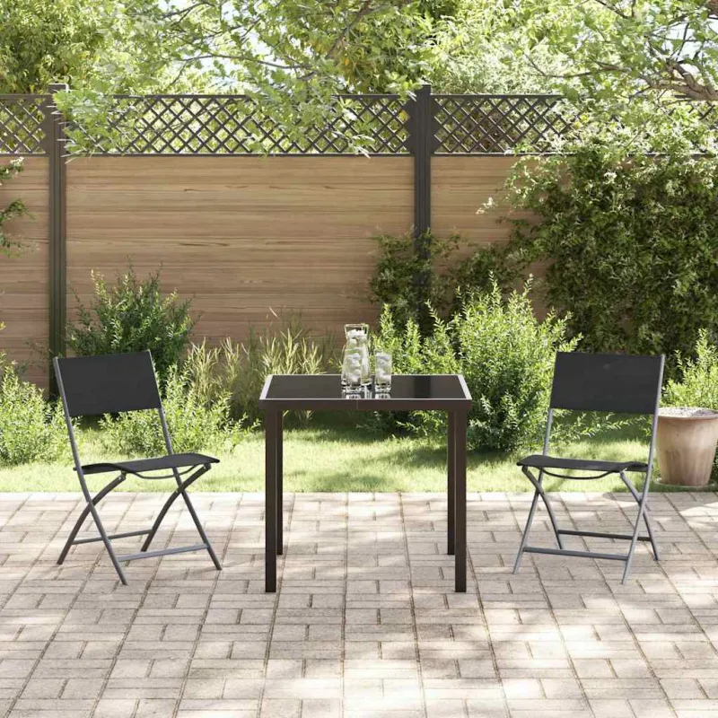 Sodo valgomojo komplektas 3 pcs Juoda