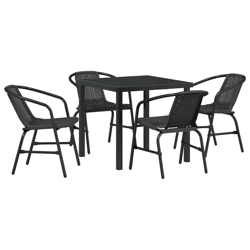 Sodo valgomojo komplektas 5 pcs Juoda