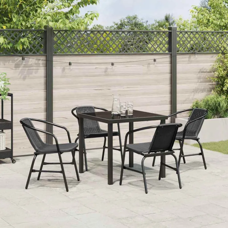 Sodo valgomojo komplektas 5 pcs Juoda