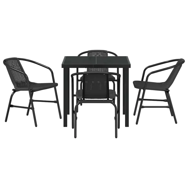 Sodo valgomojo komplektas 5 pcs Juoda