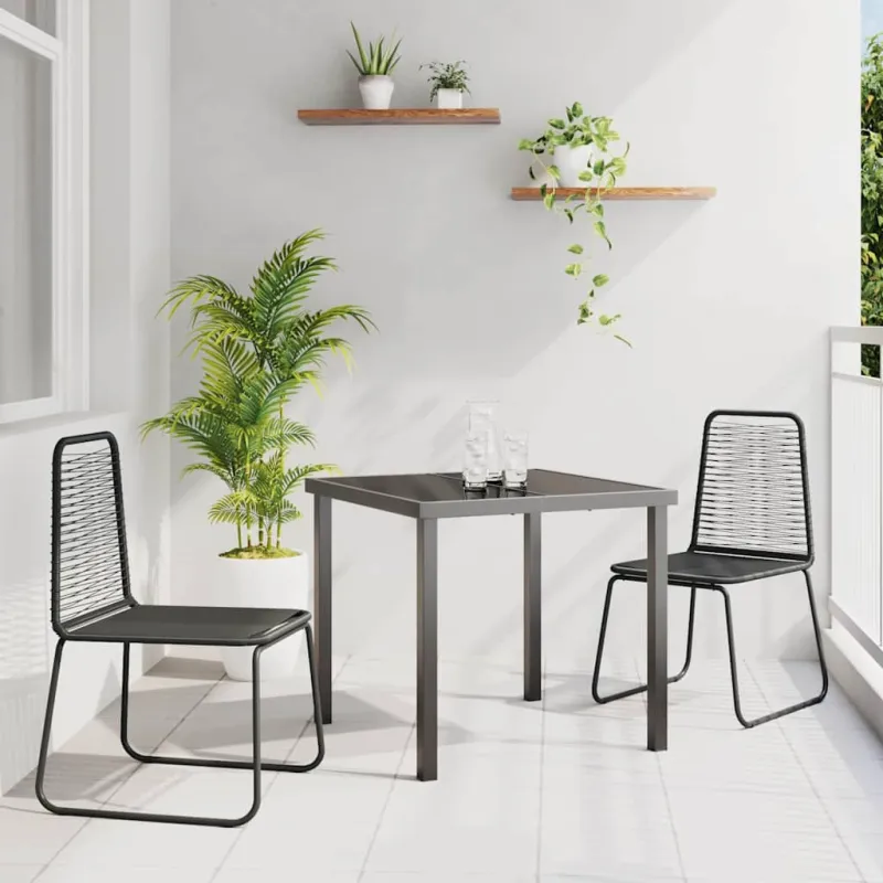Sodo valgomojo komplektas 3 pcs Juoda