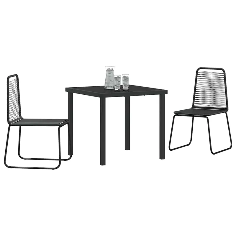 Sodo valgomojo komplektas 3 pcs Juoda