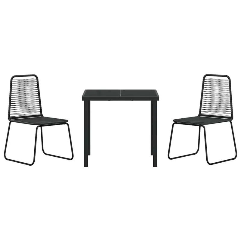 Sodo valgomojo komplektas 3 pcs Juoda