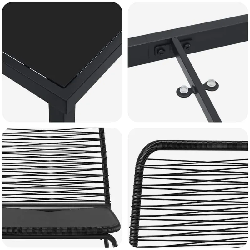 Sodo valgomojo komplektas 3 pcs Juoda