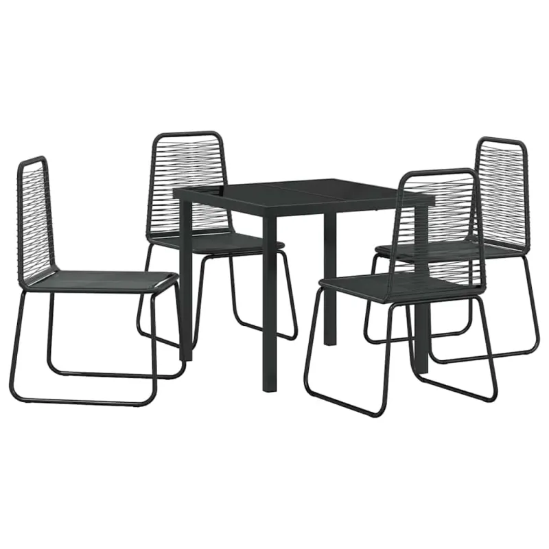 Sodo valgomojo komplektas 5 pcs Juoda