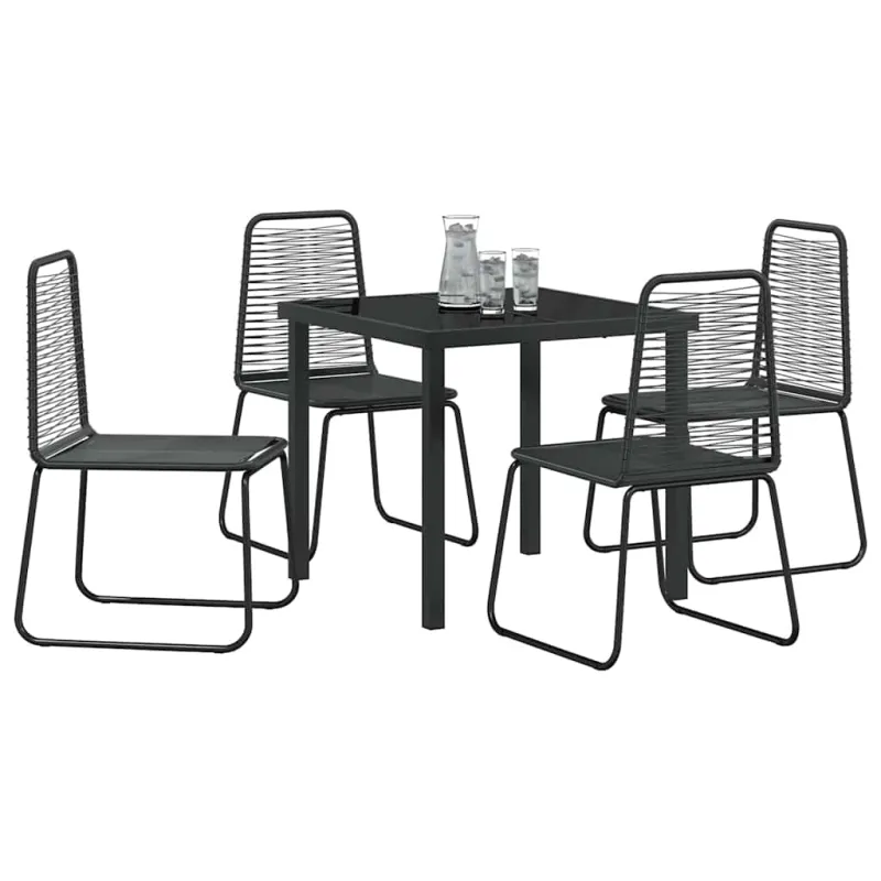 Sodo valgomojo komplektas 5 pcs Juoda