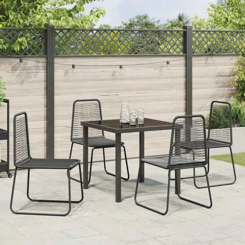 Sodo valgomojo komplektas 5 pcs Juoda