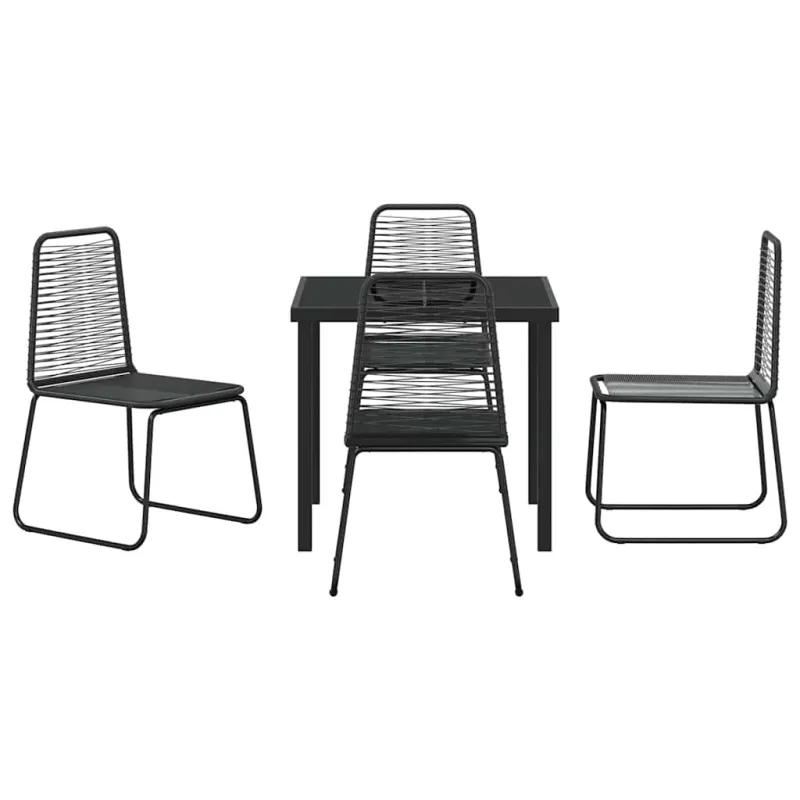 Sodo valgomojo komplektas 5 pcs Juoda