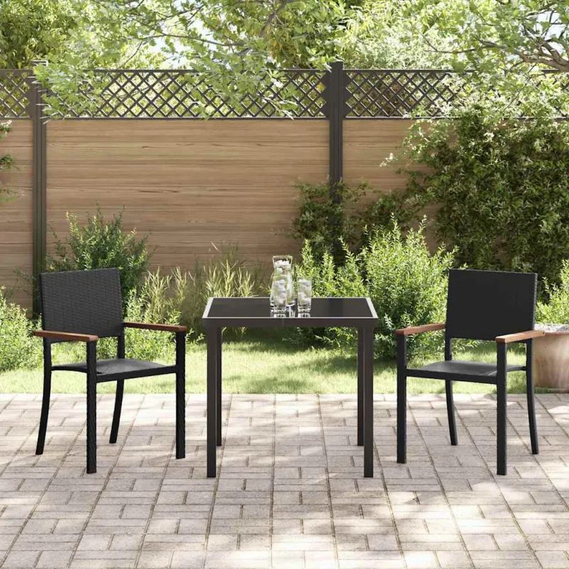 Sodo valgomojo komplektas 3 pcs Juoda