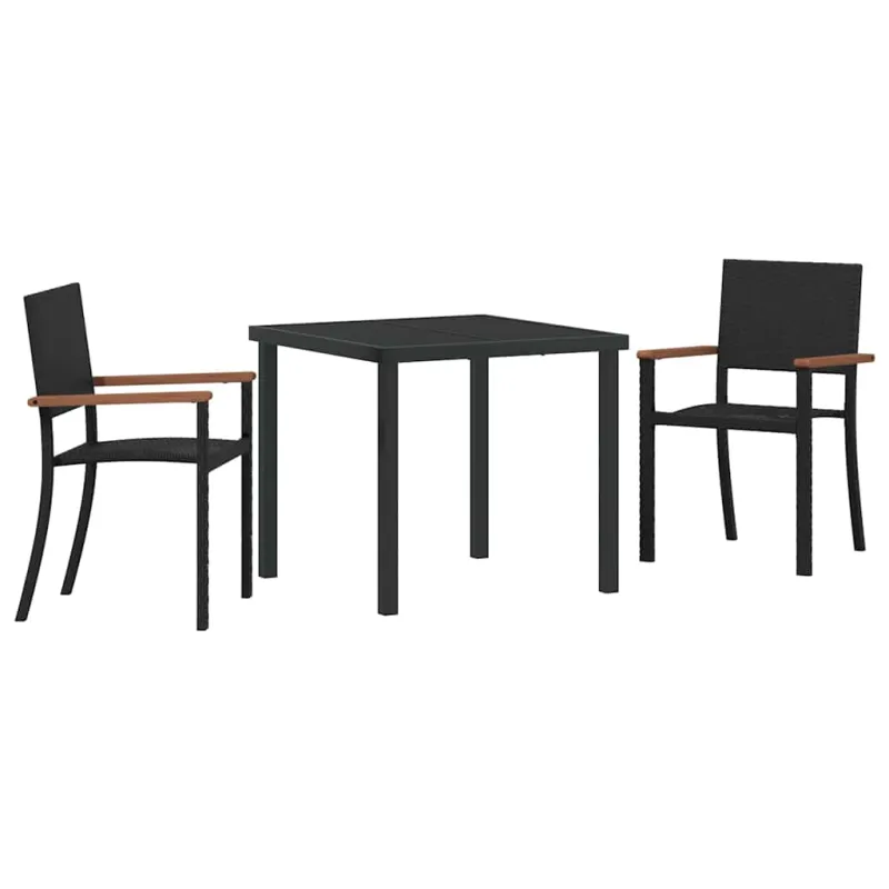 Sodo valgomojo komplektas 3 pcs Juoda
