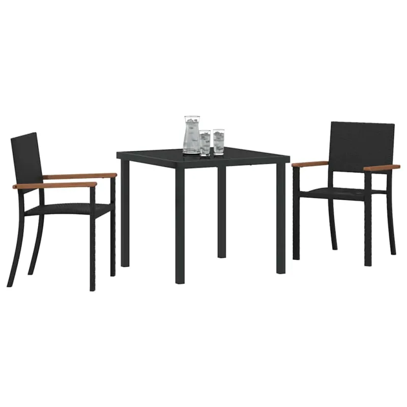 Sodo valgomojo komplektas 3 pcs Juoda