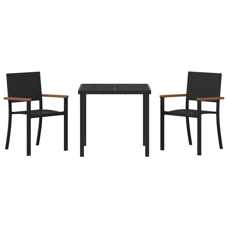 Sodo valgomojo komplektas 3 pcs Juoda