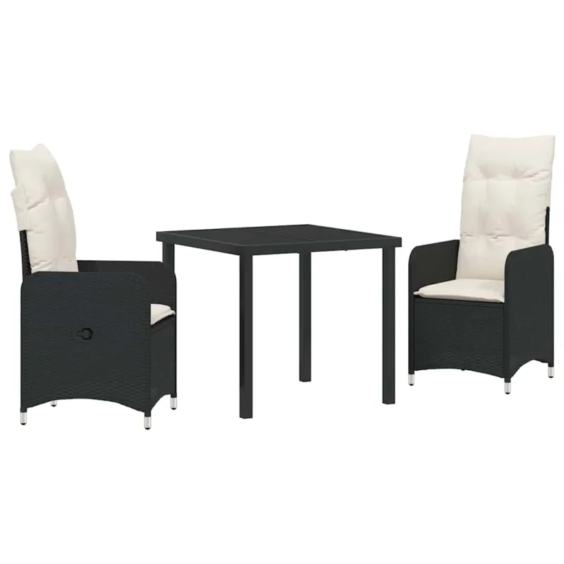 Sodo valgomojo komplektas 3 pcs Juoda poliratanas