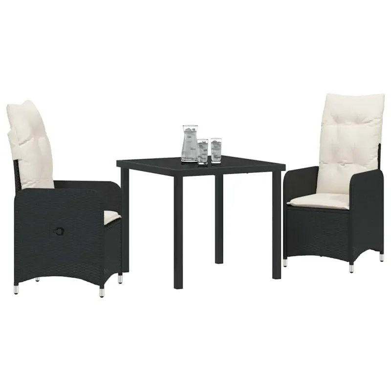 Sodo valgomojo komplektas 3 pcs Juoda poliratanas