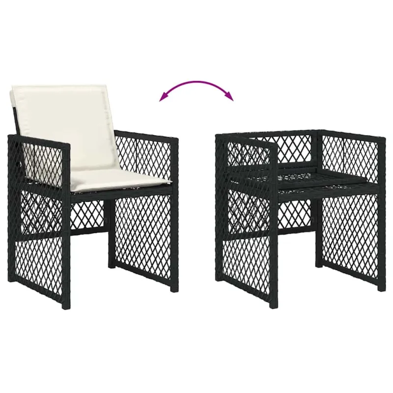 Sodo valgomojo komplektas 5 pcs Juoda poliratanas