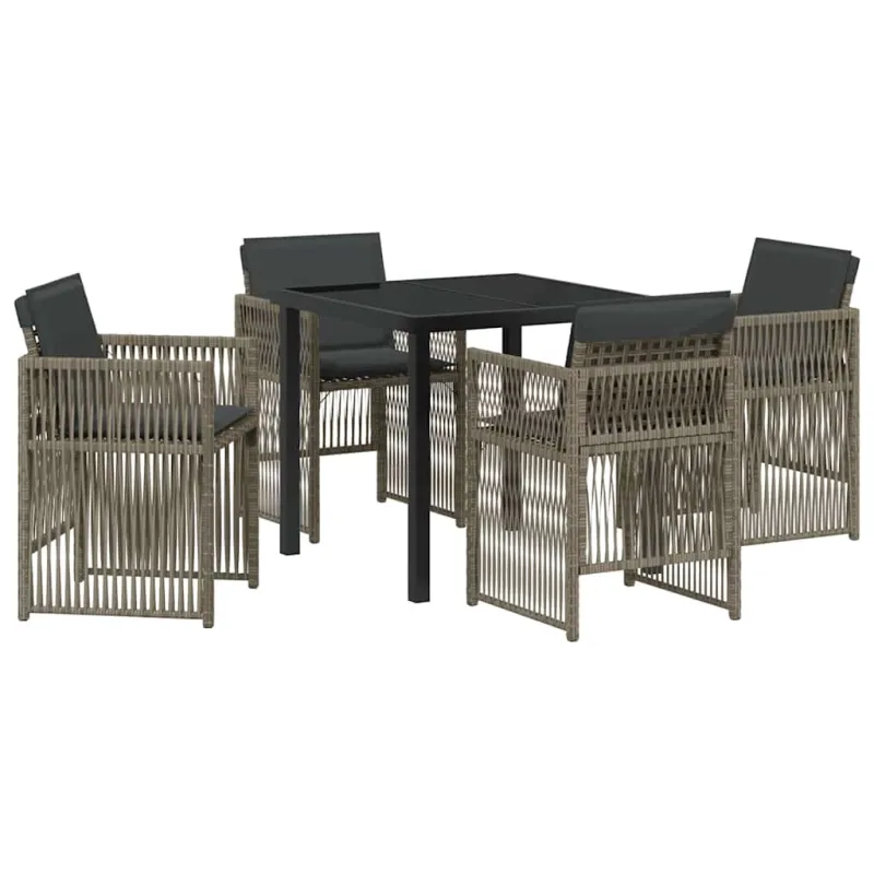 Sodo valgomojo komplektas 5 pcs Pilka