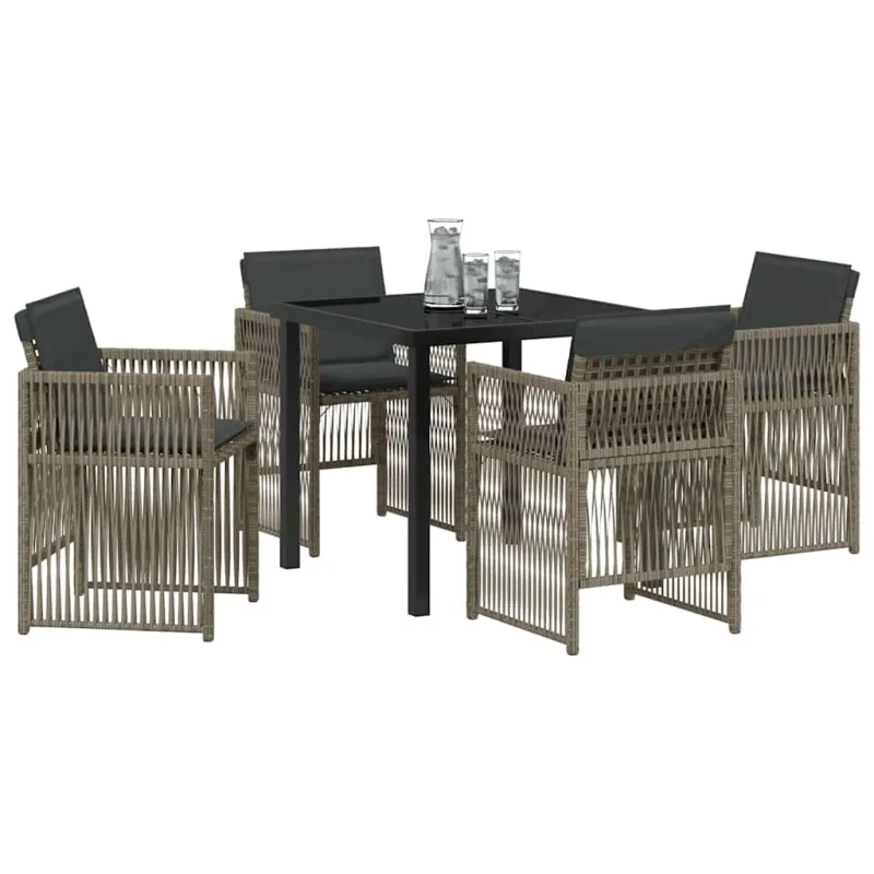 Sodo valgomojo komplektas 5 pcs Pilka