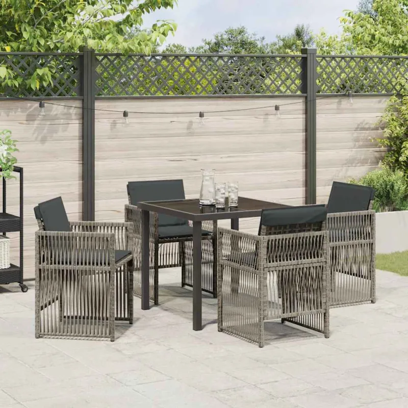 Sodo valgomojo komplektas 5 pcs Pilka
