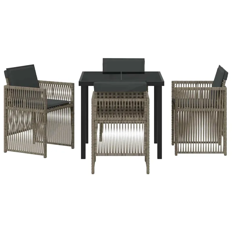 Sodo valgomojo komplektas 5 pcs Pilka
