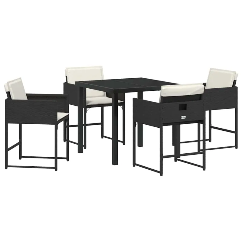 Sodo valgomojo komplektas 5 pcs Juoda poliratanas