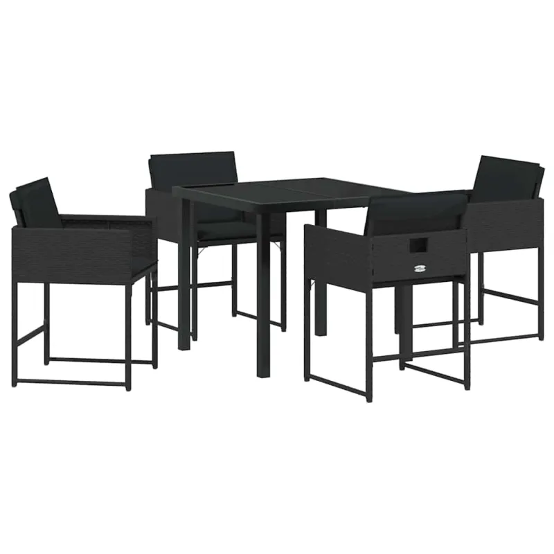 Sodo valgomojo komplektas 5 pcs Juoda poliratanas