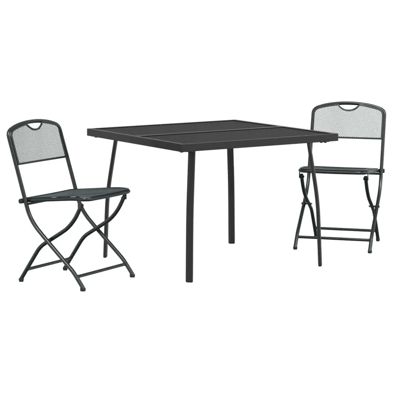 Lauko baldų komplektas 3 pcs Antracito Geležis ir plienas