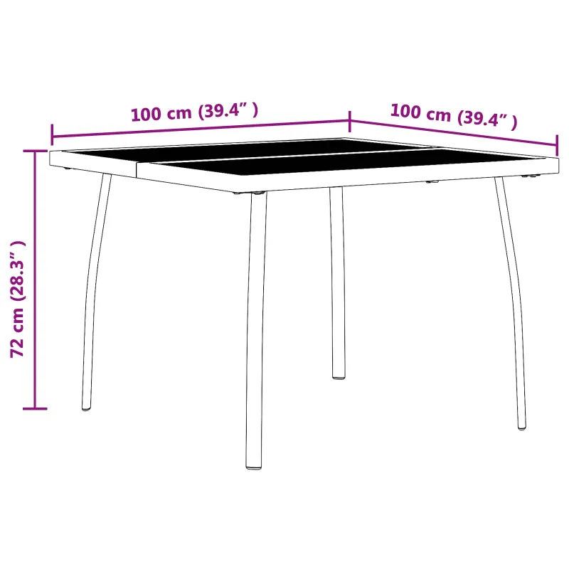 Lauko baldų komplektas 3 pcs Antracito Geležis ir plienas