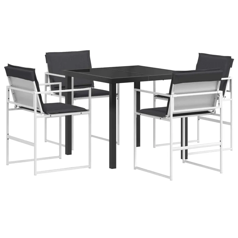 Sodo valgomojo komplektas 5 pcs Balta ir antracito