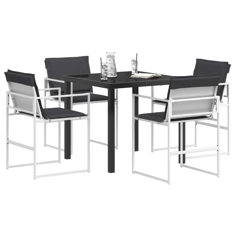 Sodo valgomojo komplektas 5 pcs Balta ir antracito