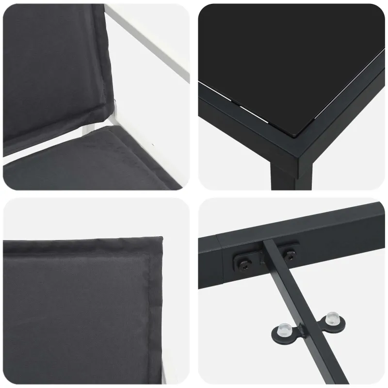 Sodo valgomojo komplektas 5 pcs Balta ir antracito
