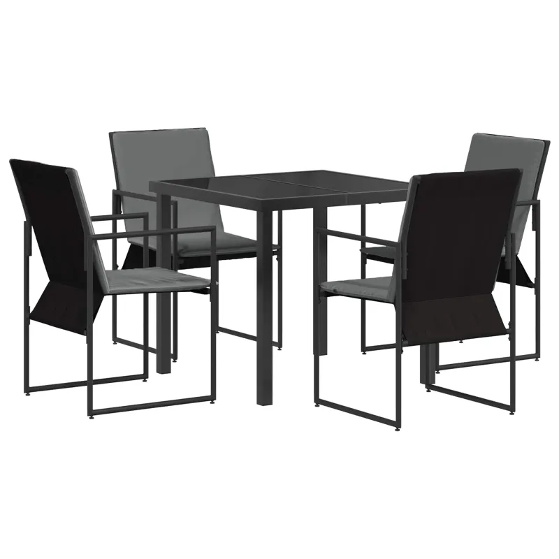 Sodo valgomojo komplektas 5 pcs Juoda ir Antracitas