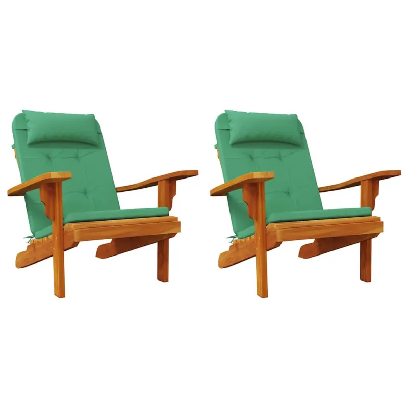 Kėdžių pagalvės 2 pcs Žalia 58 x 77 x 4,5 cm Oksfordo audinys