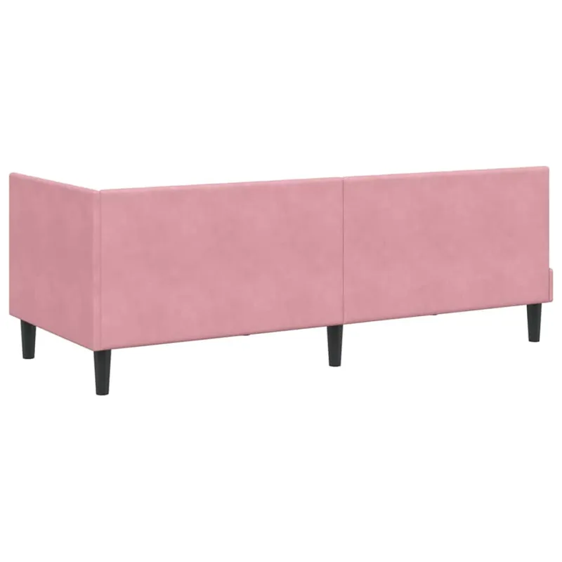 Kampinė lovos konstrukcija Rožinė 80 cm x 200 cm Aksomas